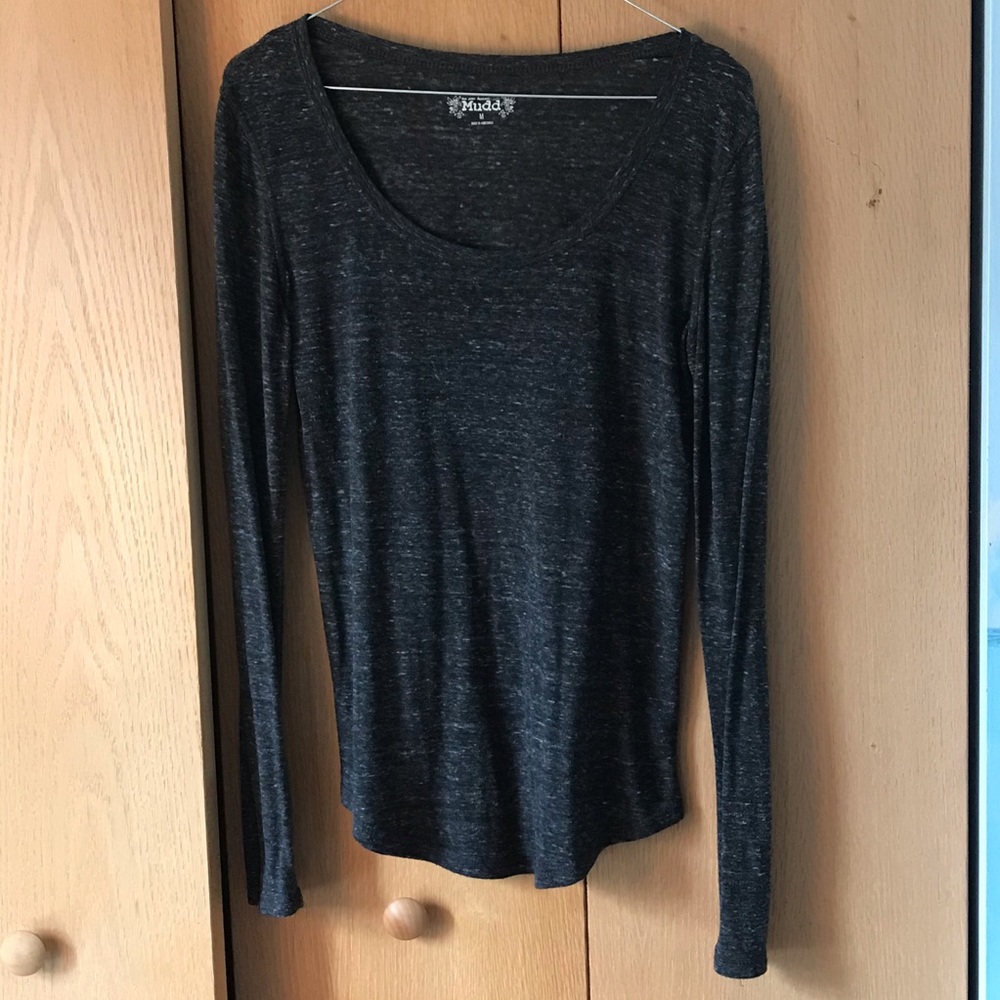 Mudd Long Sleeve Marled Tee Grey